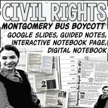 Preview of Montgomery Bus Boycott PowerPoint & Guided Notes