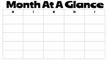 Preview of Month At A Glance Plan