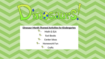 Preview of Month Long Dinosaur Activities