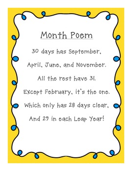 Poems About The Months Of The Year