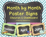 Month Poster Signs for Calendars and Birthdays-Chevron/Cha