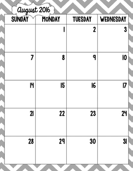 Month by Month Calendar {Gray Gingham} by Becca Giese | TPT