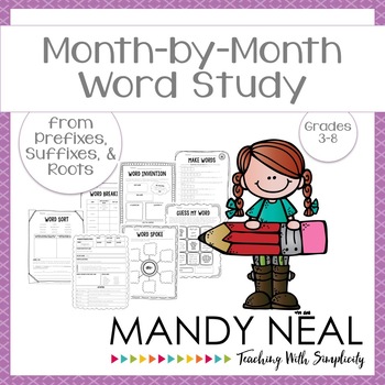 Preview of Month by Month Word Study from Prefixes, Suffixes & Roots