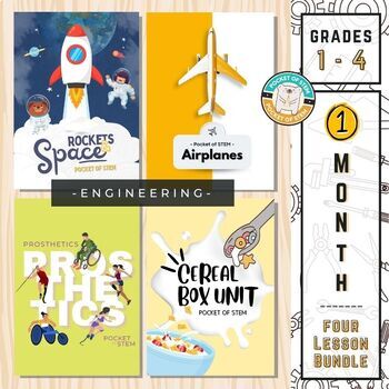 Preview of Month-long STEM Challenges w/ Project Templates, Activity Books & Lesson Plans!