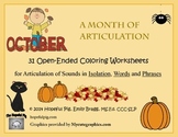 Month of Articulation October: 31 Open-Ended Coloring Work
