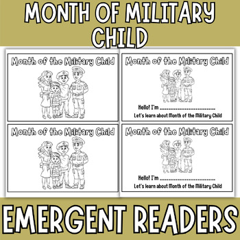 Preview of Month of Military Child Emergent Reader Mini Book for Young learners Grades k-3
