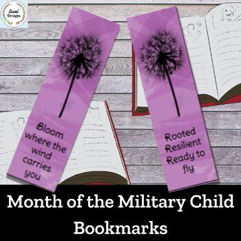 Preview of Month of the Military Child- Dandelion Bookmarks FREEBIE