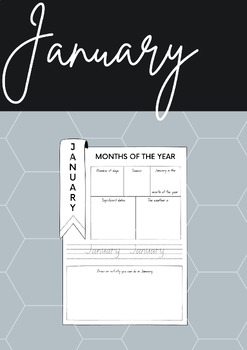 Month of the year worksheet - Printable - January by Inspired By Ashleigh