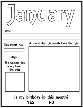 Month to Month ALL ABOUT each month page by Primary Painters | TpT