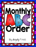 Monthly ABC Order Pages & Cards