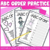Monthly ABC Order Practice EDITABLE