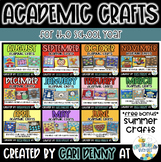 Monthly Academic Crafts | Literacy & Math Craftivities | *