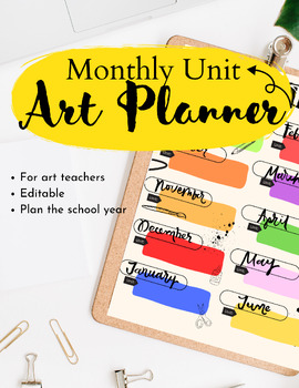 Preview of Monthly Art Unit Planner