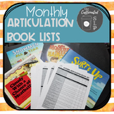 Monthly Articulation Book Lists