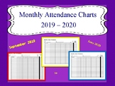 Monthly Attendance Chart 2019 - 2020