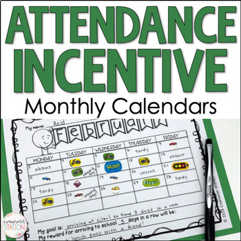 Preview of Attendance Tracker Charts & Goal Statements for Elementary Attendance Incentives