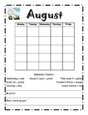 Monthly Behavior Calendar