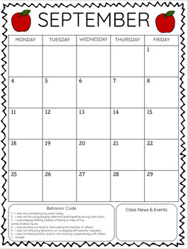 Monthly Behavior Calendars & Clip Chart Management System (2023-2024)