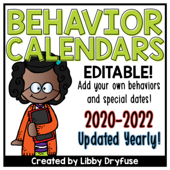 Preview of Monthly Behavior Calendars EDITABLE! {Updated Yearly!}