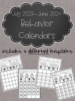Preview of EDITABLE!!! Monthly Behavior Calendars for 2023-2024