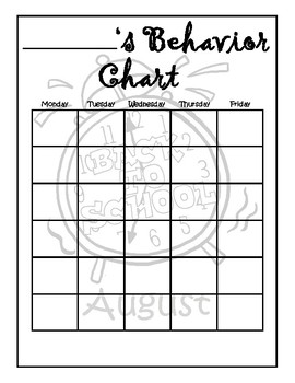 Monthly Behavior Charts by Fro's Favorites | TPT