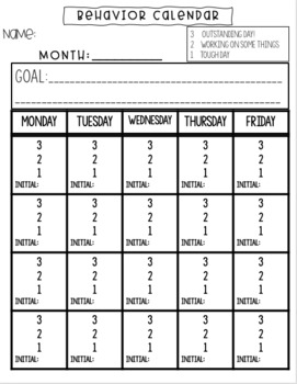 Preview of Monthly Behavior Log (Editable!!)  Multiple Versions!
