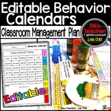 Editable Positive Monthly Behavior Plan, Calendars, Think 