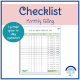 Monthly Billing Checklist