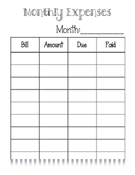 bills to pay every month