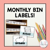 Monthly Bin Labels- Calm Colors!