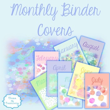 Preview of Monthly Binder Covers - Watercolor