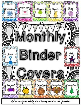 FREE Monthly Binder Covers and Spine Labels by Shining and Sparkling in