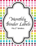 Monthly Binder Labels - Rainbow! {GET ORGANIZED}