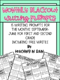 Monthly Blackout Writing- 1st and 2nd Grade