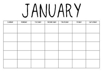 Monthly Blank Calendar by Bethany Benton | TPT
