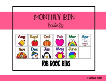 Preview of Colorful Monthly Book Box Lables-- Free Sample!