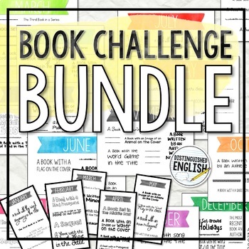 Preview of Monthly Book Challenge Bundle for Middle and High School Independent Reading