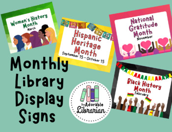 Preview of Monthly Book Display Signs - Library