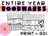 Monthly Bookmarks (ENTIRE YEAR!)