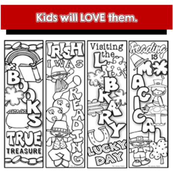 monthly bookmarks to color by the library patch tpt
