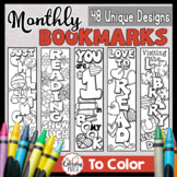 Monthly Bookmarks to Color