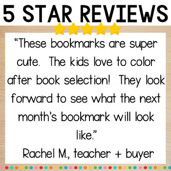 printable bookmarks to color months by library learners by cari white