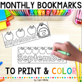 Printable Bookmarks to Color Months