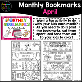 Monthly Bookmarks to Color (April)