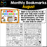 Monthly Bookmarks to Color (August)