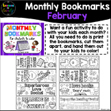Monthly Bookmarks to Color (February)
