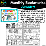 Monthly Bookmarks to Color (January)