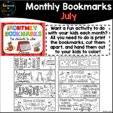 Monthly Bookmarks to Color (July)