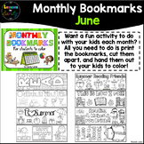 Monthly Bookmarks to Color (June)