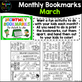 Monthly Bookmarks to Color (March)